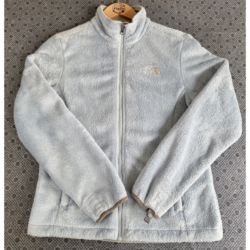 North Face Jacket Womens S Blue Full Zip Sweater Fleece Sherpa Polyester Osito